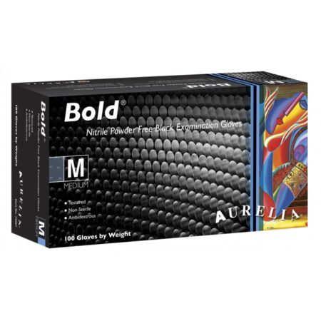 Γάντια νιτριλίου μαύρα Aurelia Bold (100  τμχ.)